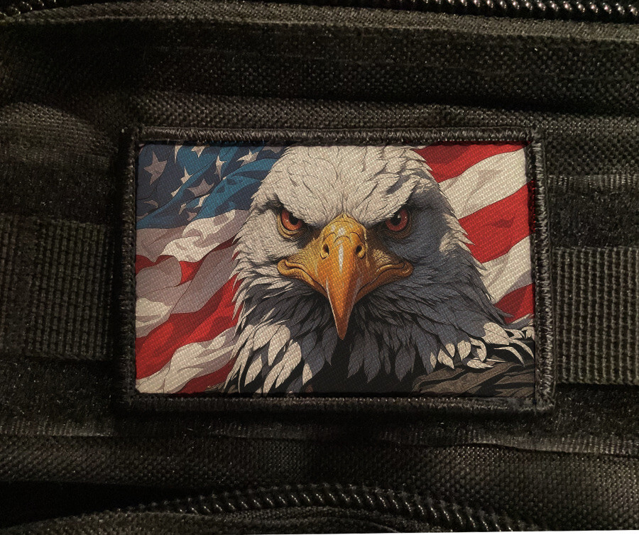 Patriotic Bald Eagle Patch Sew on [sub]