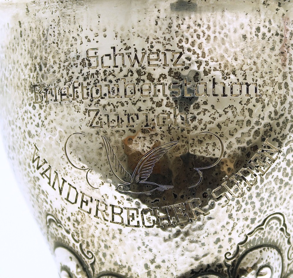 Solid Swedish Lidded Chalice Trophy Cup with Rose Quartz Finial Dated 1935 - 38