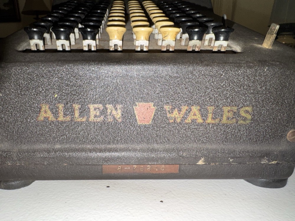 Antique Allen Wales Desk Model Adding Machine Untested Vintage