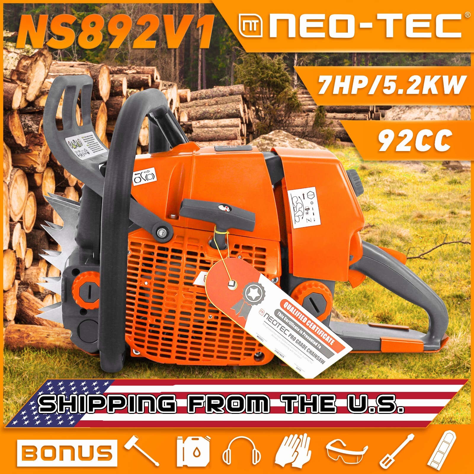 92cc Chainsaw Gas Power Head Compatible with MS660 066 G660 Milling Tree No Bar