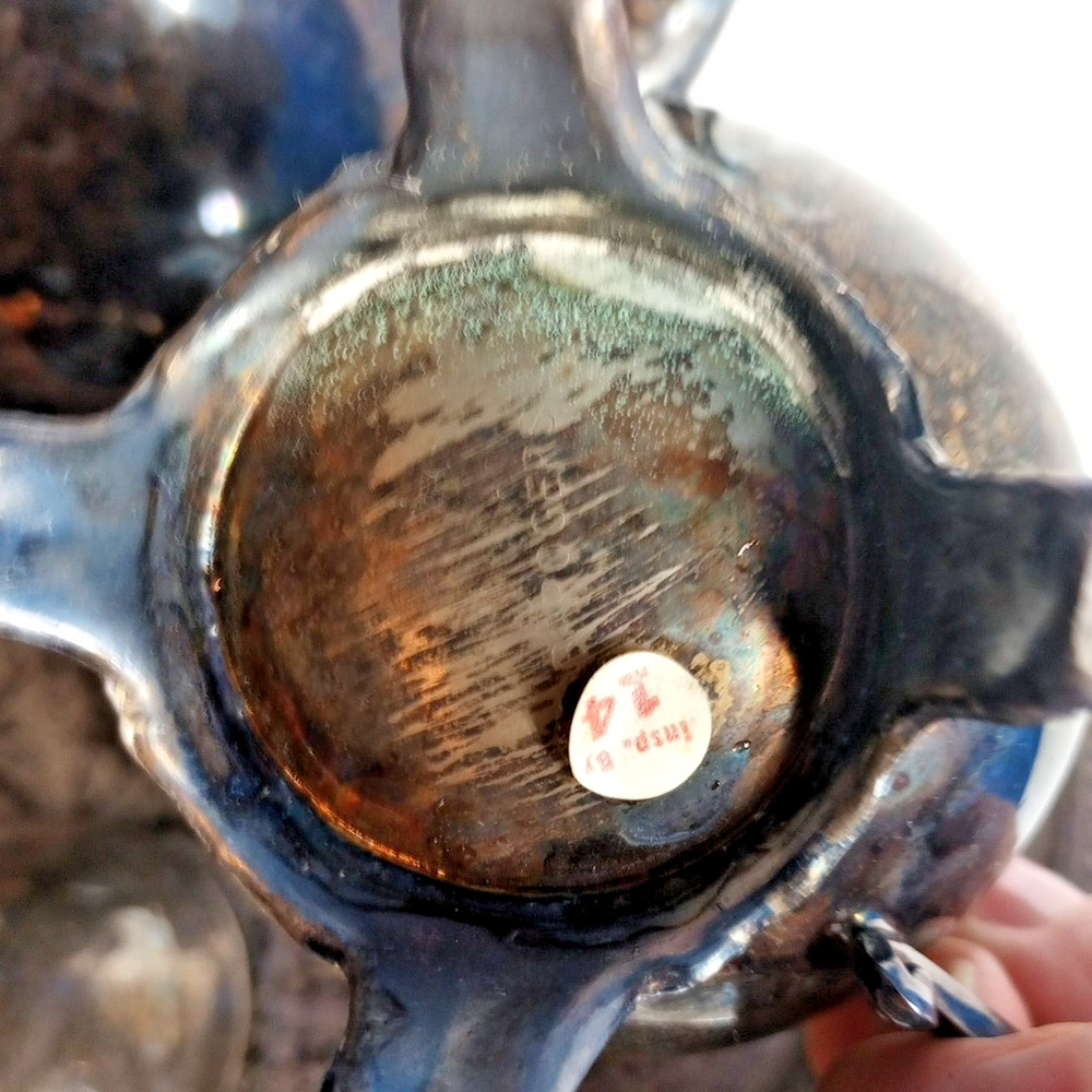 FB Rogers Silver Plated Tea Set 5pc Vintage 1970s Tarnished