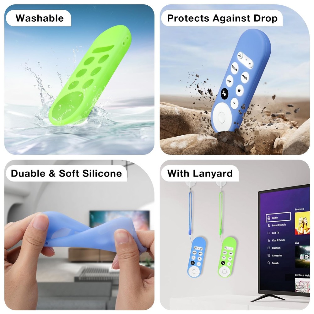 2PC Cover-Case-for-Chromecast-Google-TV-Remote, Case for Google Chromecast