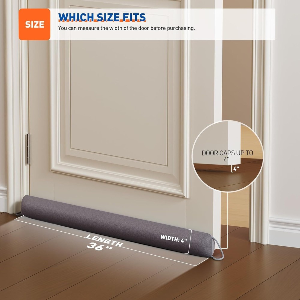 Sound Insulating 36 Inch Draft Blocker - Effective -Round Protection