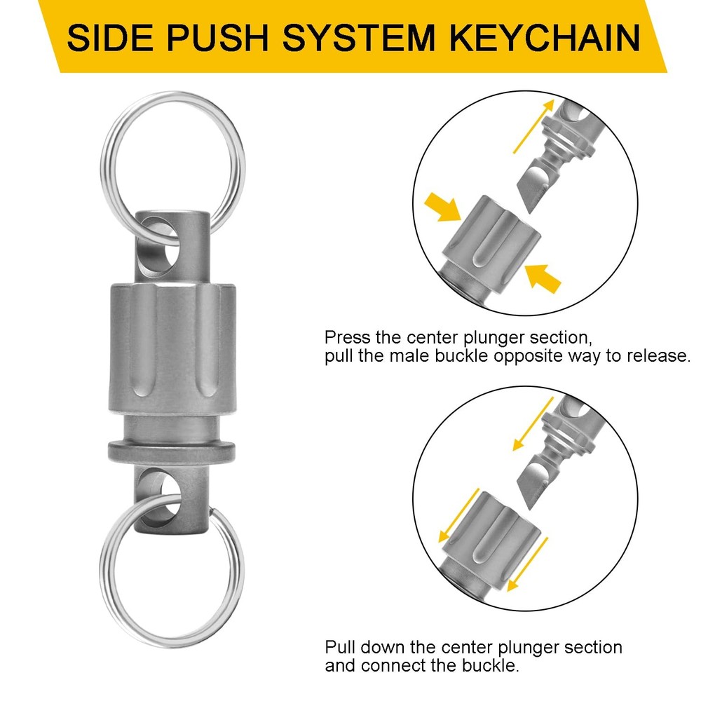 CooBigo Titanium Quick Release Keychain Small Detachable Car Keys EDC 1 Pack