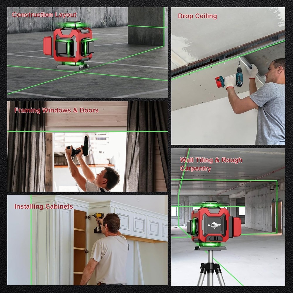 Self-Leveling Laser Level 360° with Remote & Tripod - Perfect for Construction