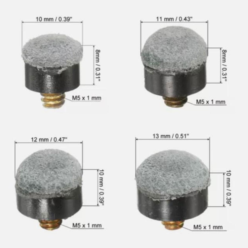 24Pcs Pool Cue Tips Replacement Pool Cue Parts