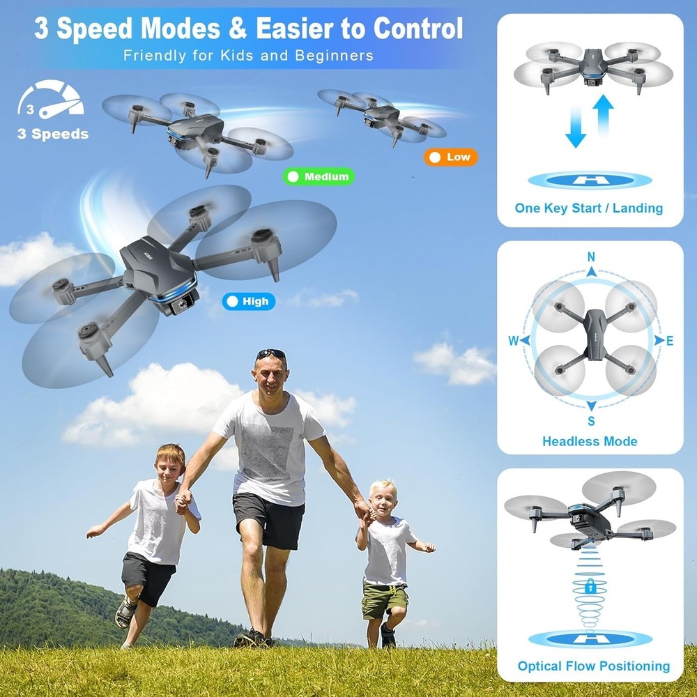 Foldable Drone with Camera 1080P HD FPV App Control for Beginners Adults