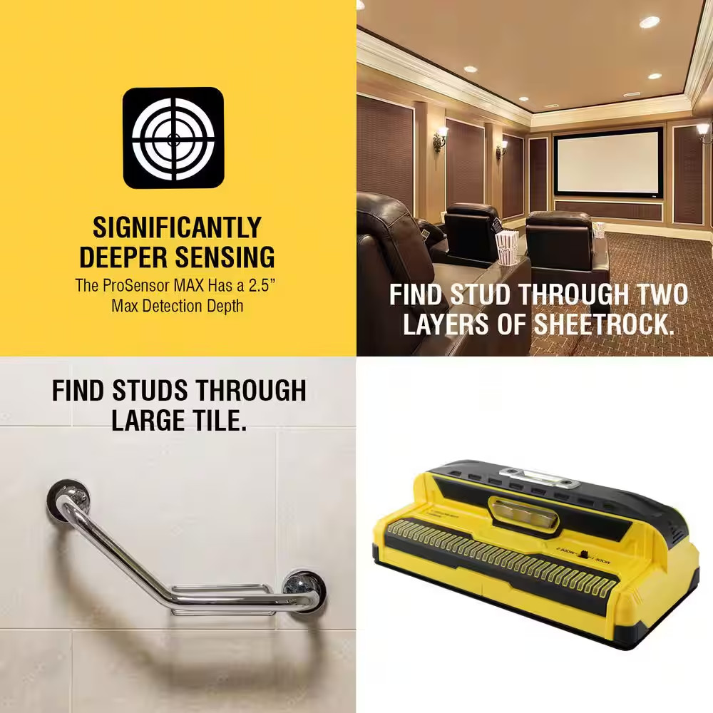 Prosensor MAX Stud Finder with Case, 2.5 In. Detection Depth Stud Detector for T