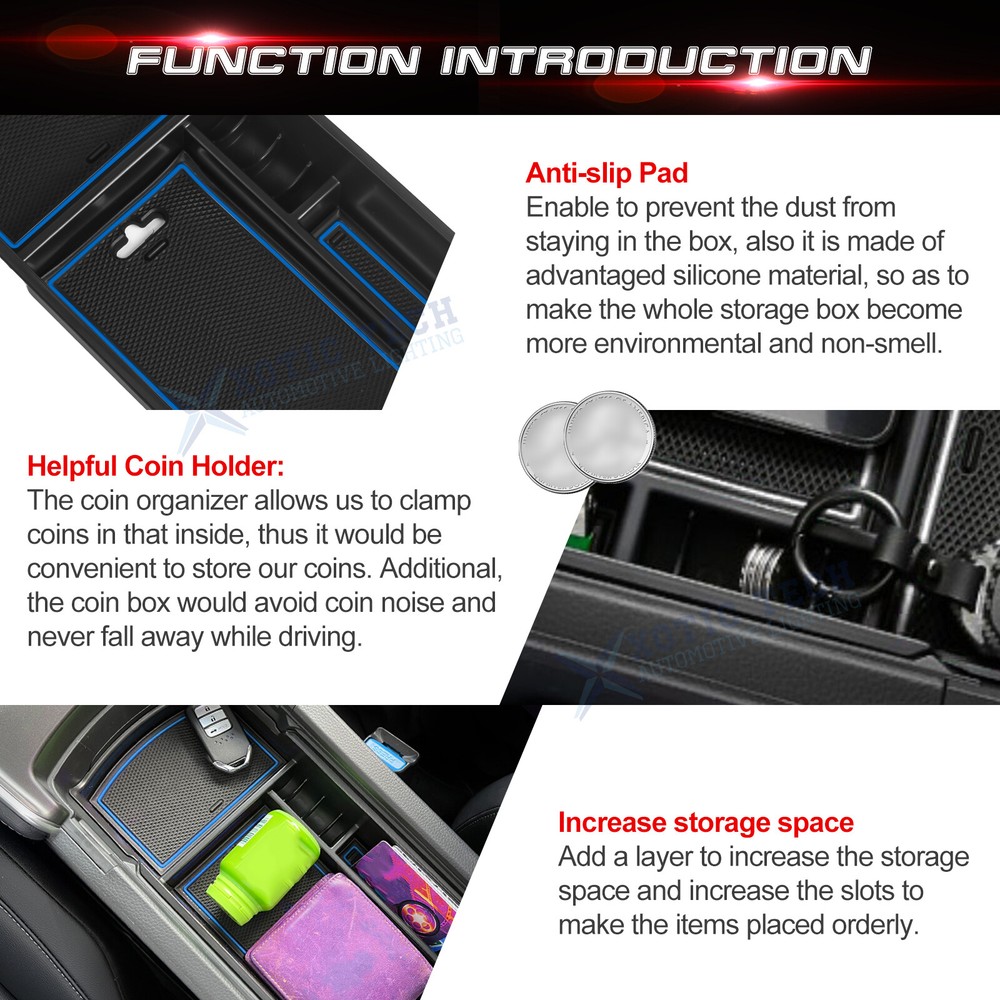 Armrest Box Insert Container Secondary Storage Case For Honda Accord 18-2022