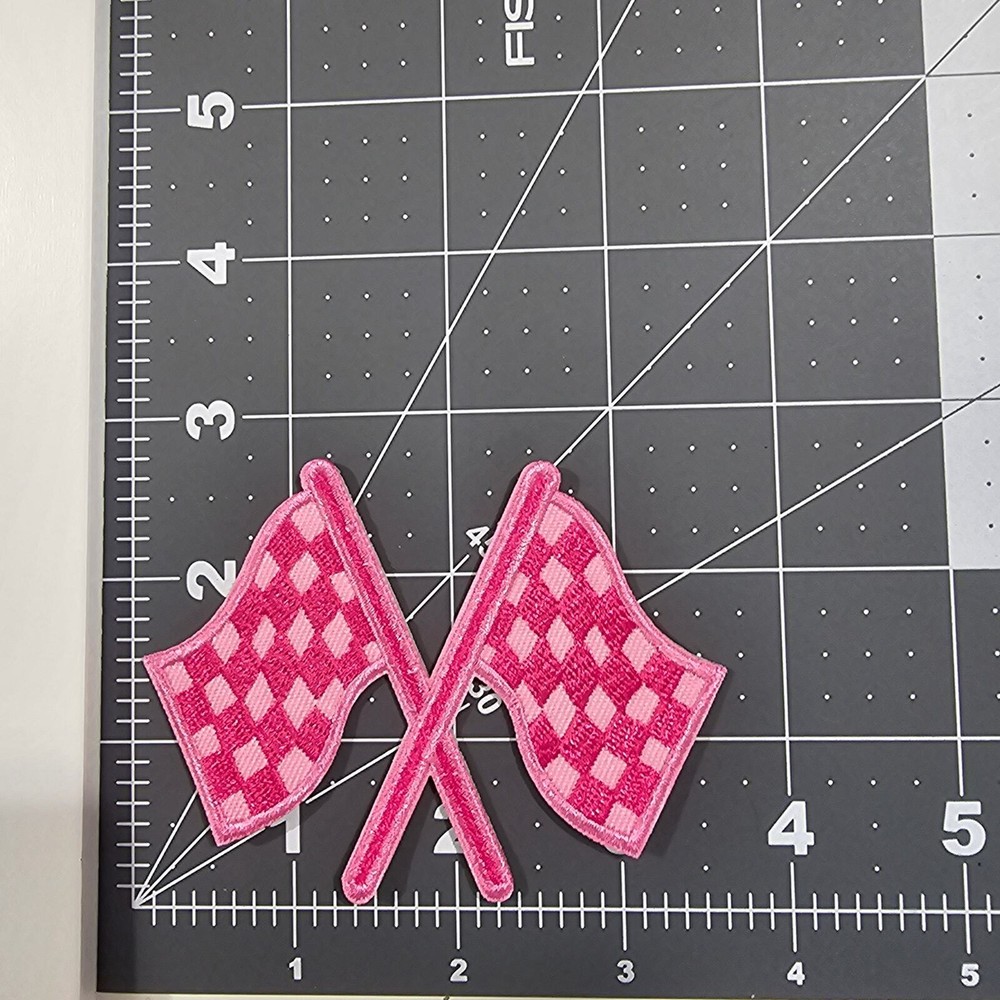 Pink Racing Flags - Embroidered Patch