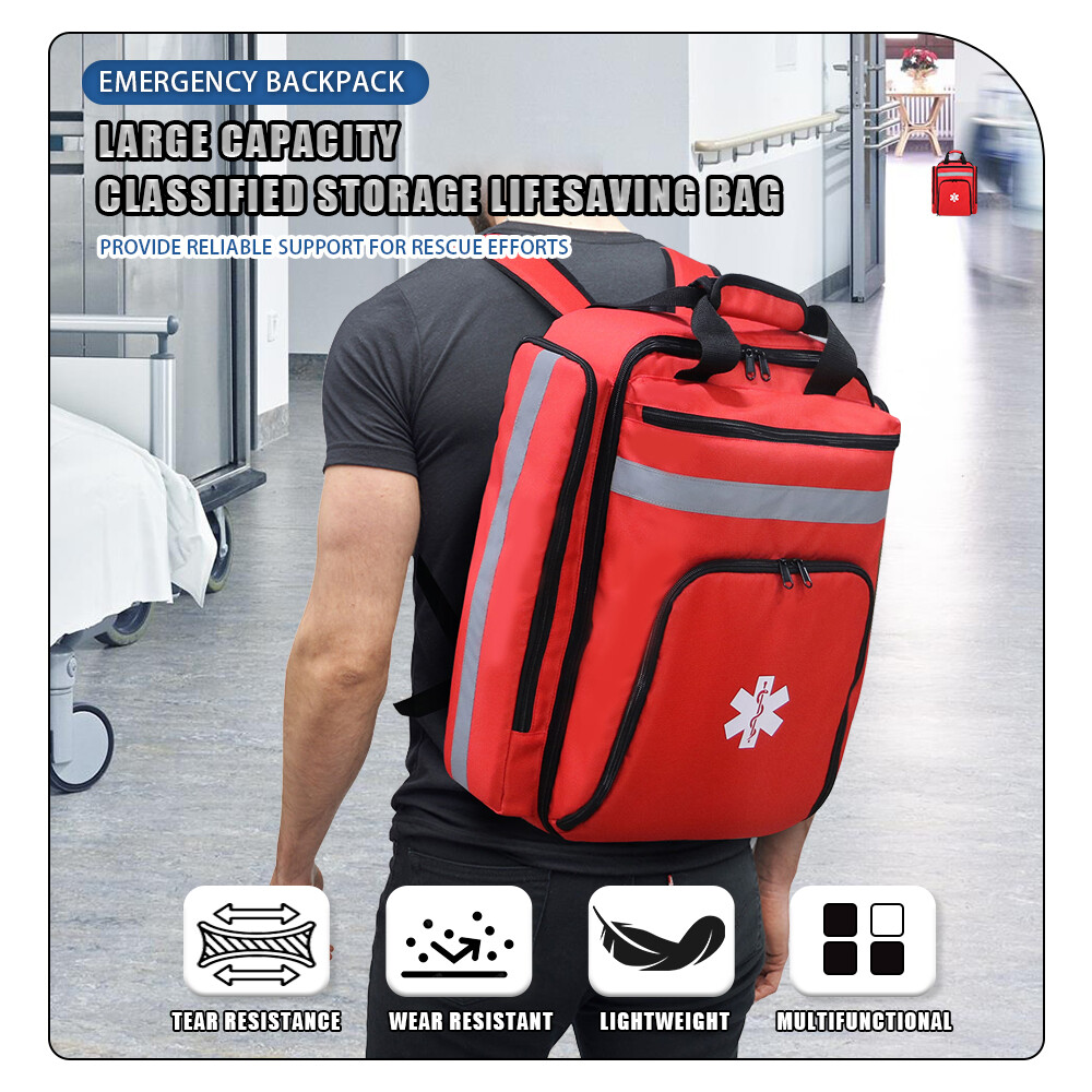 First Aid Bag Emergency Backpack Large Capacity Sorted Storage Survival