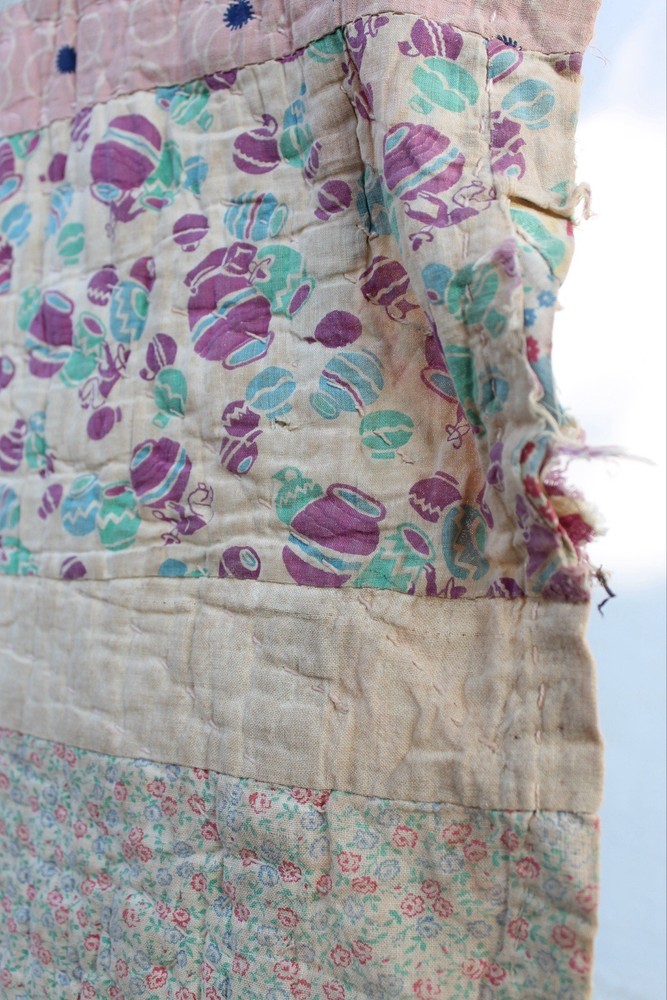 Antique Double Sided Scrap Frame Medallion Patchwork Quilt RARE