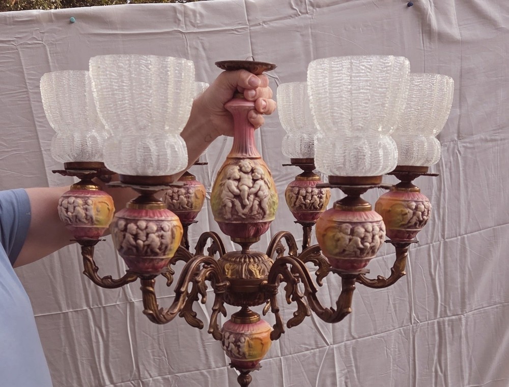 Large "Capodimonte" Chandelier - GOOD COND - LOCAL ONLY
