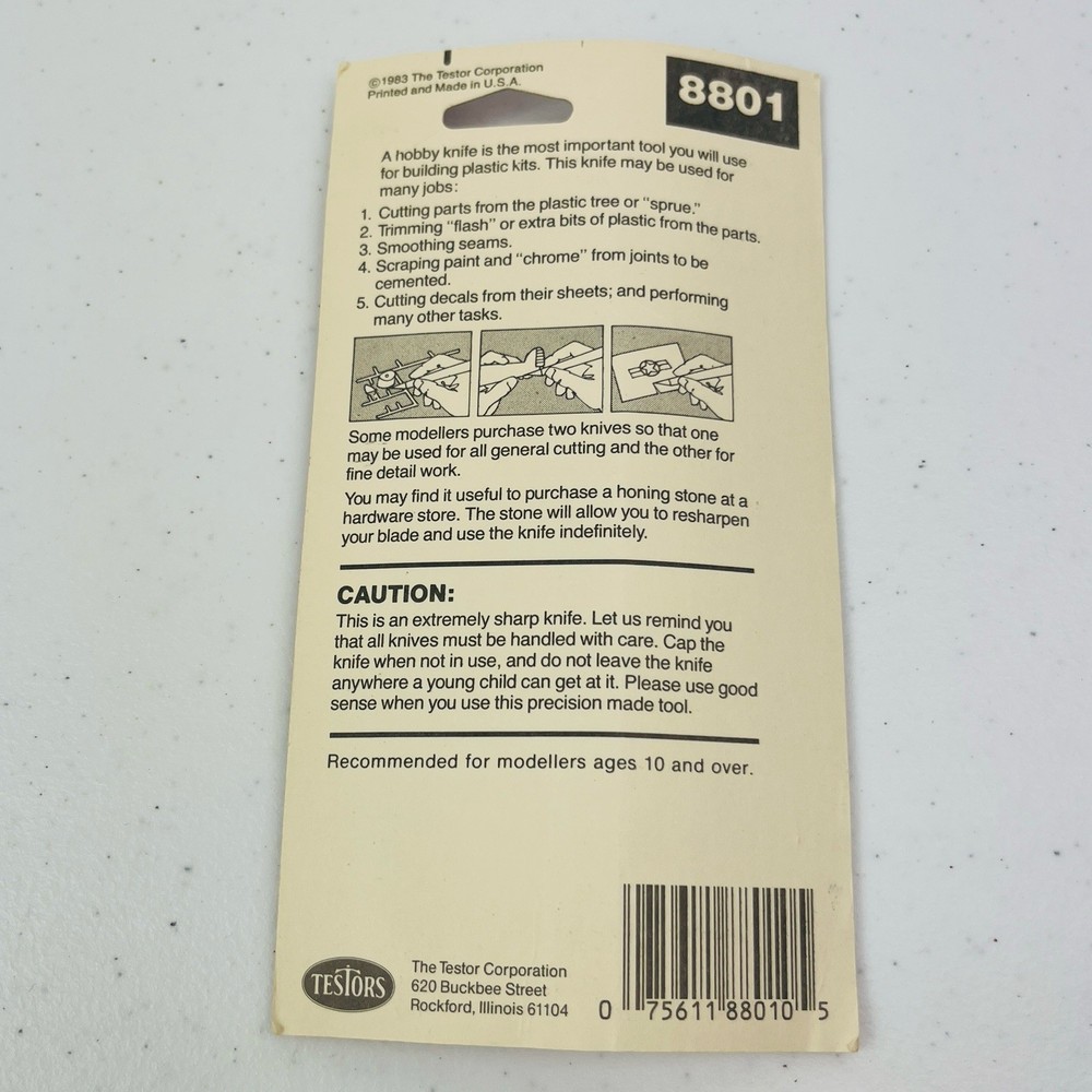 Testors Hobby Knife Open Box Plastic Kit Modelers 8801