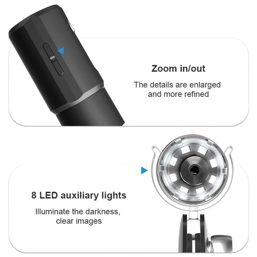 Digital Microscope WiFi Wireless Electron Dermatoscope Scalp Detection Pores