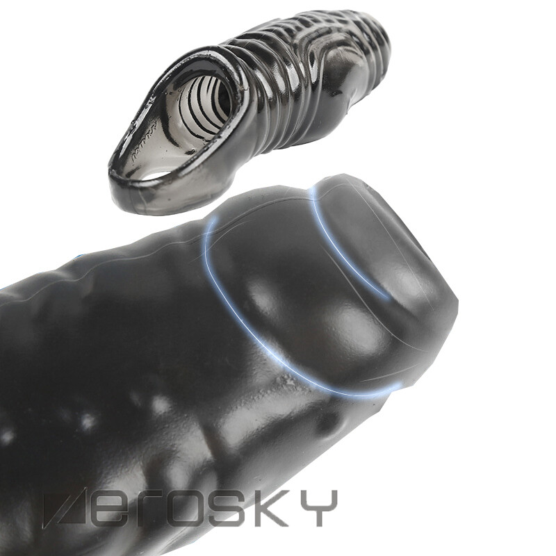 Reusable Condoms Delayed Ejaculation Bigger Glans Penis Enlarger Sleeve Extender