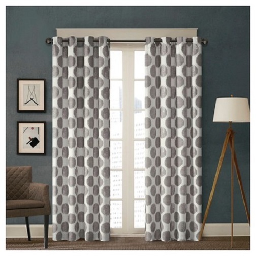 Madkson Park Printed Roku Dot Window Panel   95" L  Gray