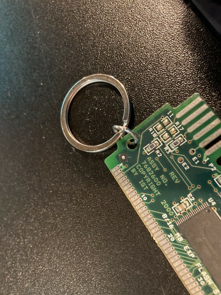 Computer Circuit Board Keychain 4.25" Silver 72-Pin SIMM PCB Keyring Electronics