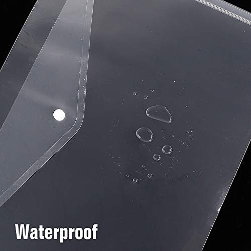 30pcs Plastic Envelopes, Clear Reusable Poly Envelope Waterproof File Folder