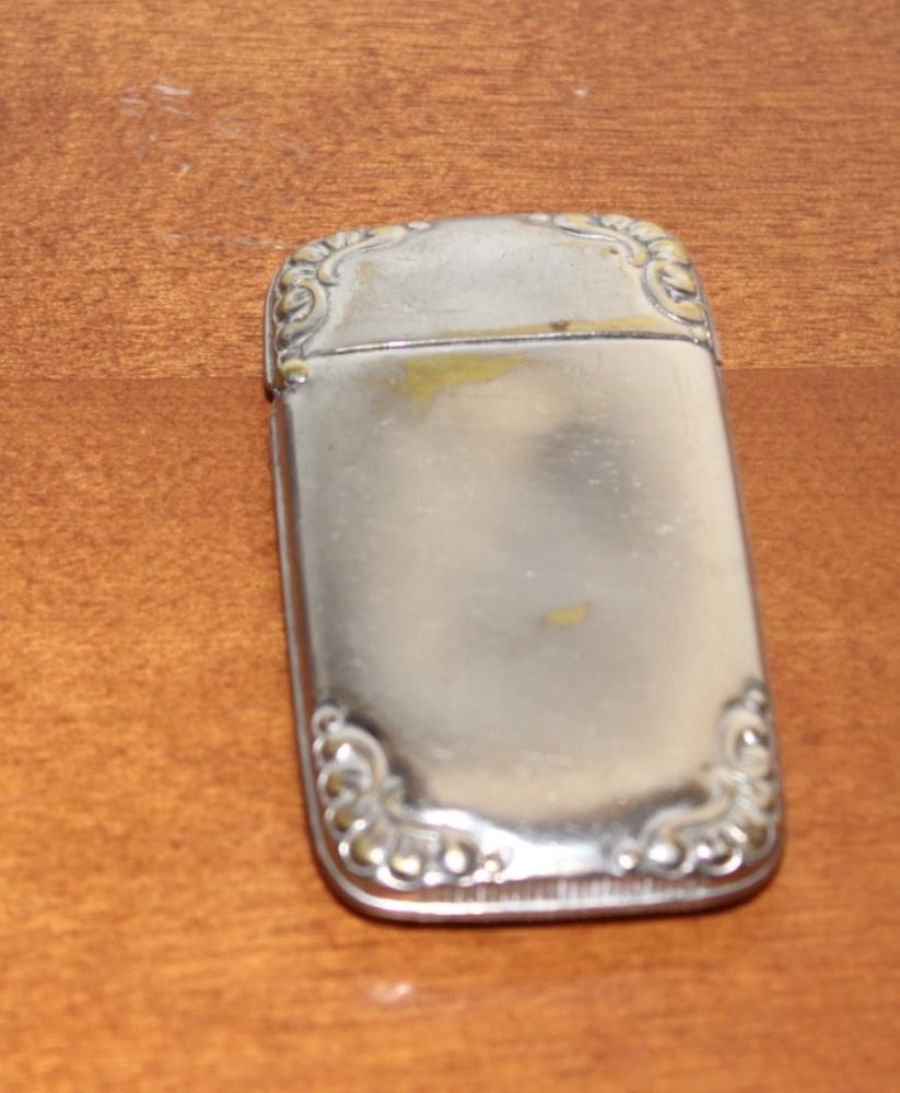 Antique Silver Matchstick Match Holder Case