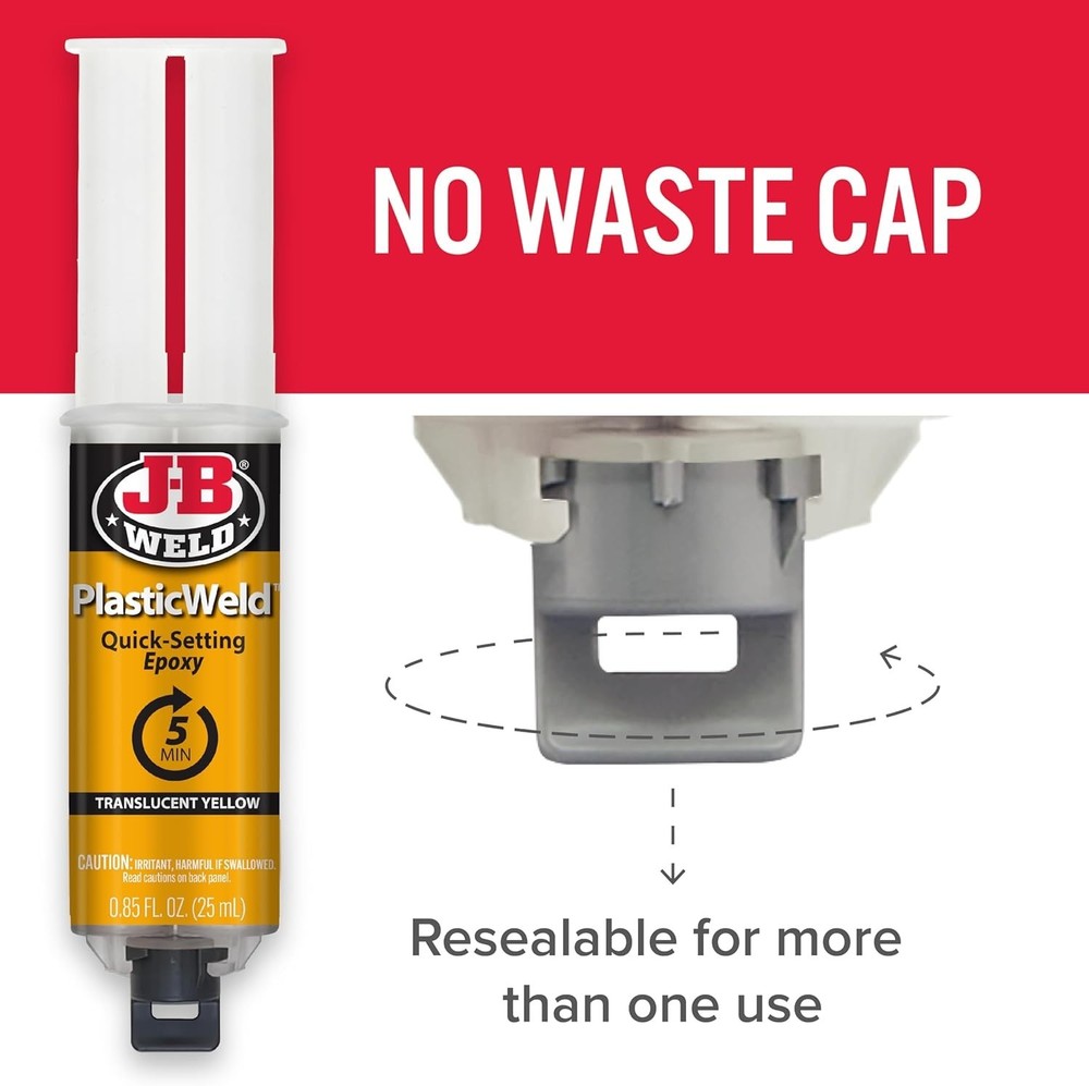 50132 Plasticweld Quick-Setting Epoxy Syringe - Translucent Yellow - 25 Ml