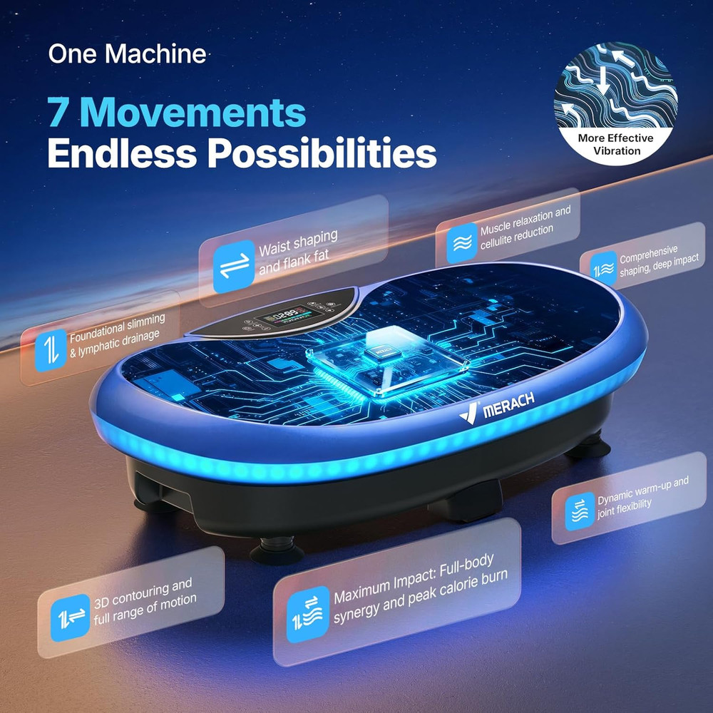 Vibration Plate Exercise Machine, 4D Whole Body Workout Vibrating Platform for L
