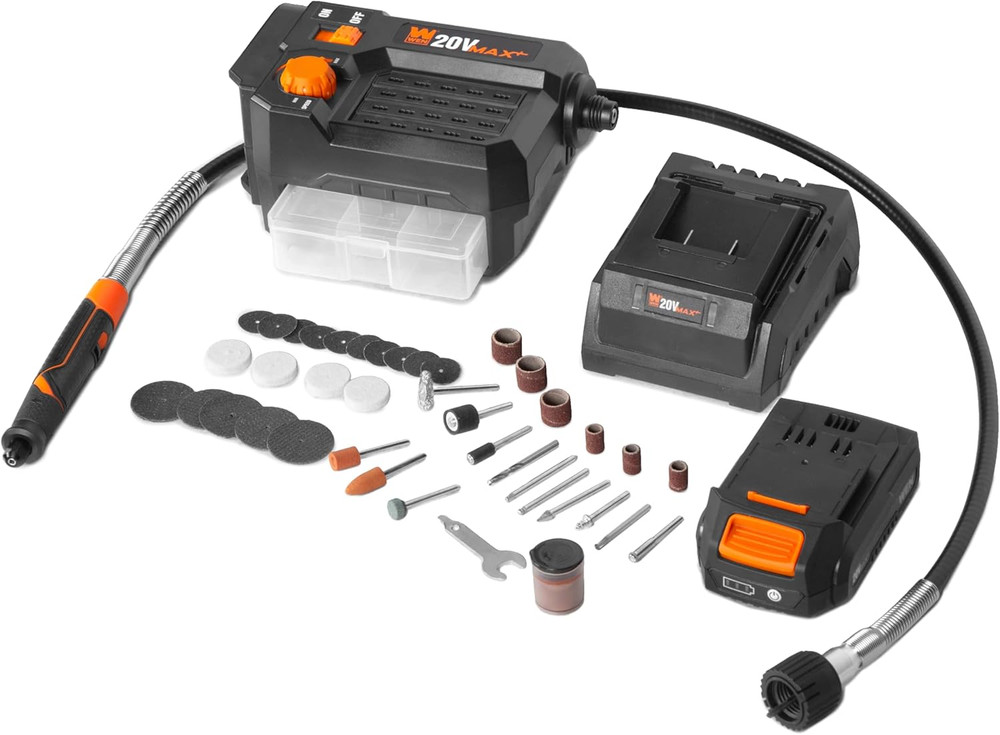20V Max Cordless Variable Speed Rotary Tool Station with Flex Shaft, 40 Accessor