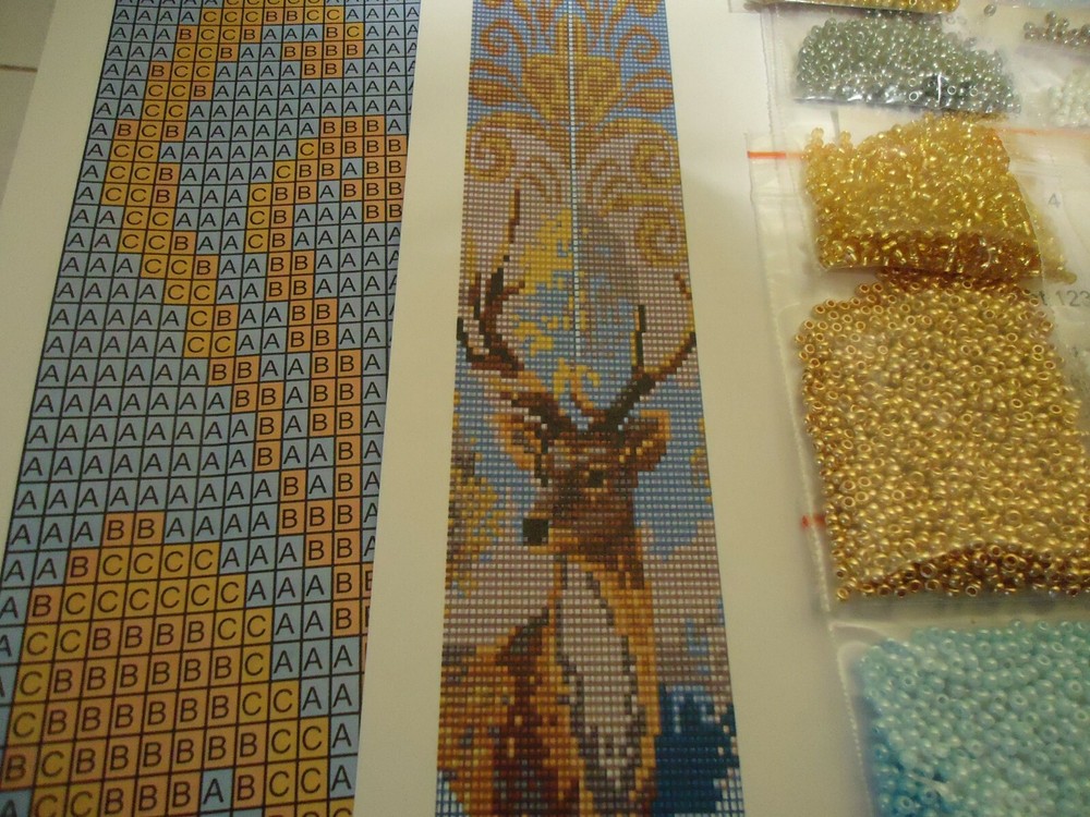 Kit for making a necklace gerdan. Beading Loom Pattern. #A1