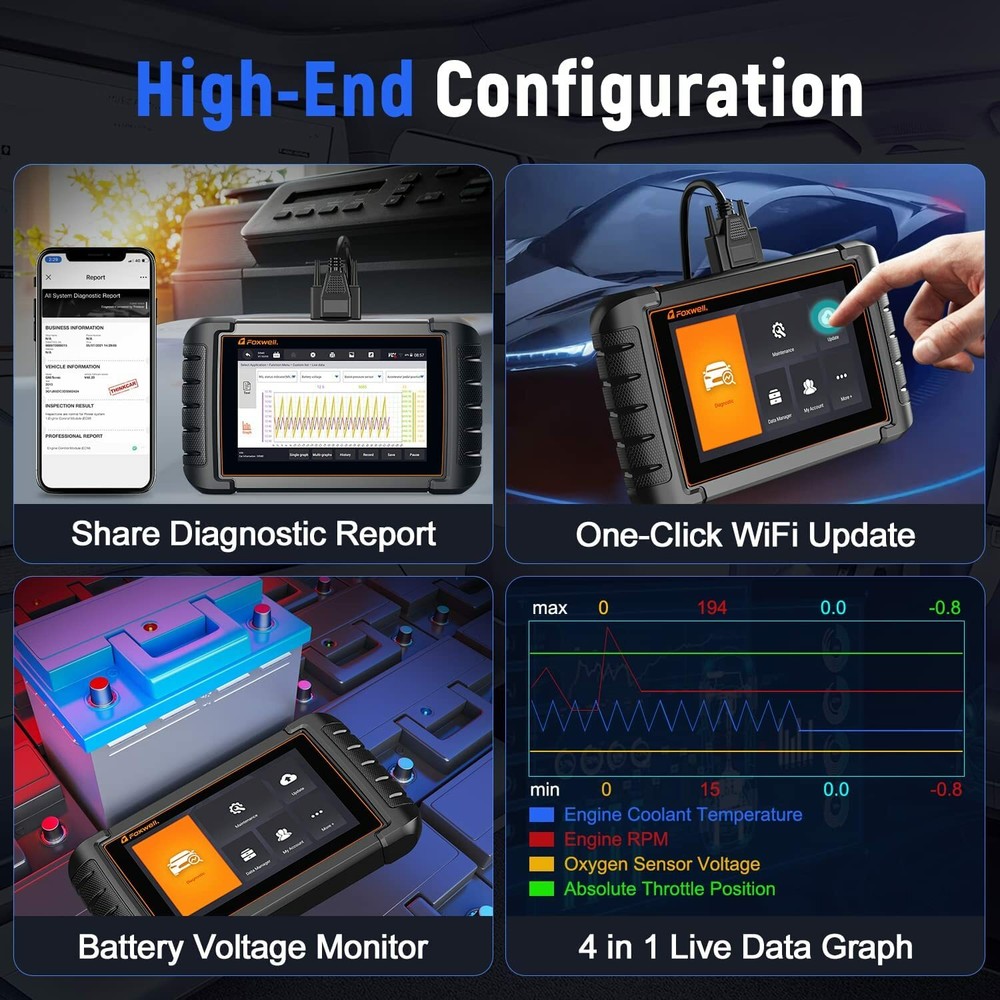 Foxwell NT809 OBD2 Scannner Wifi Bidirectional Scan Tool Diagnostic All System