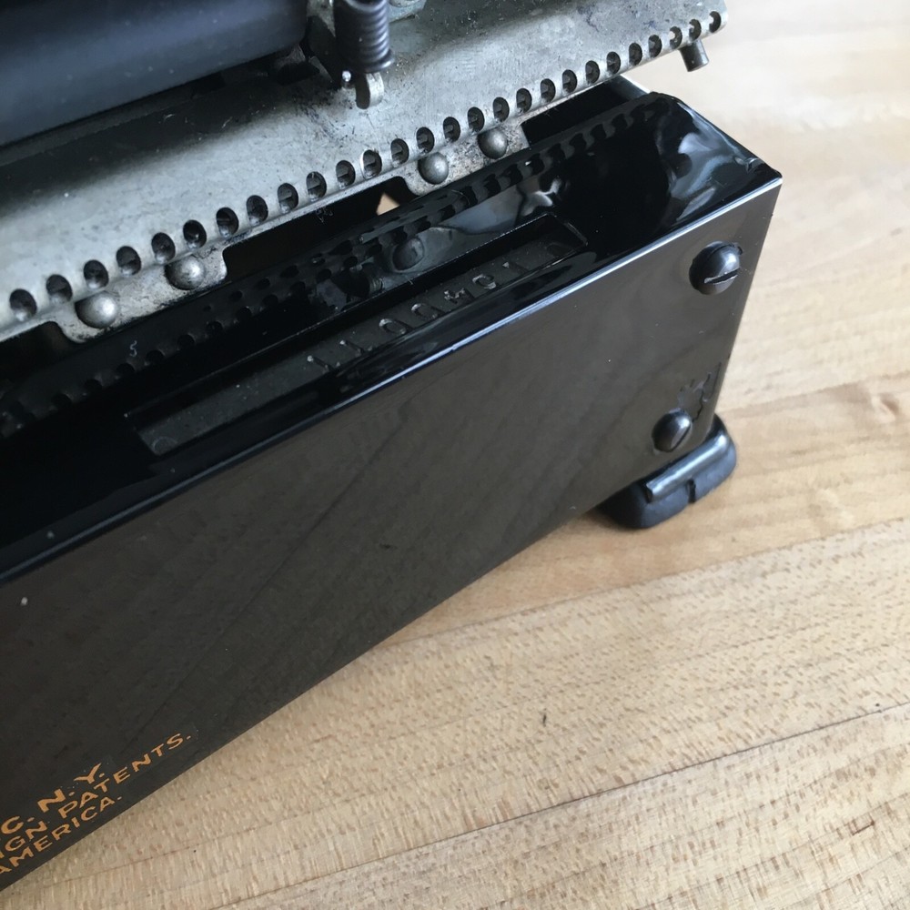 1933 Black Royal Model OT Portable Typewriter & Case, Pristine Working Condition
