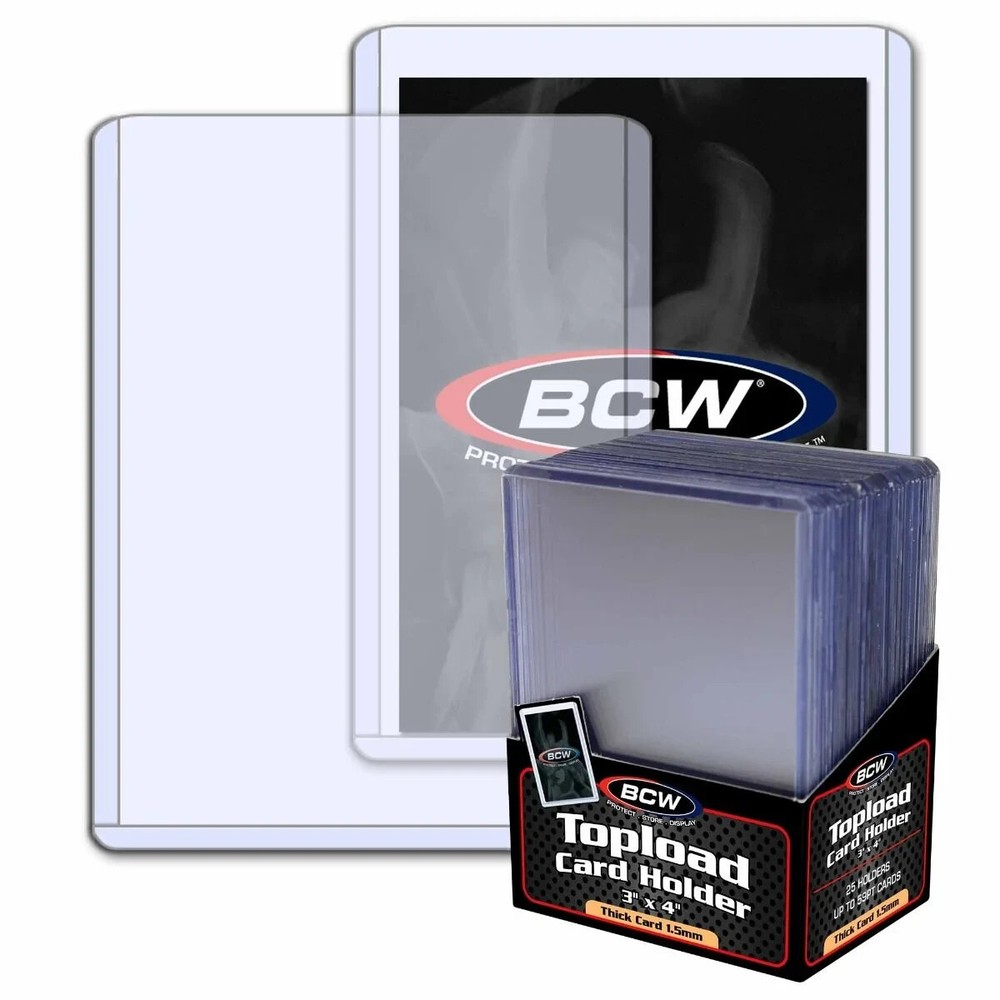 (25) BCW 1.5MM Thick 59pt Memorabilia Jersey Trading Card Rigid Topload Card PVC