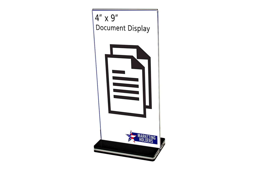 Sign Holder Menu Holder T-Shape with Black & White Removable Base
