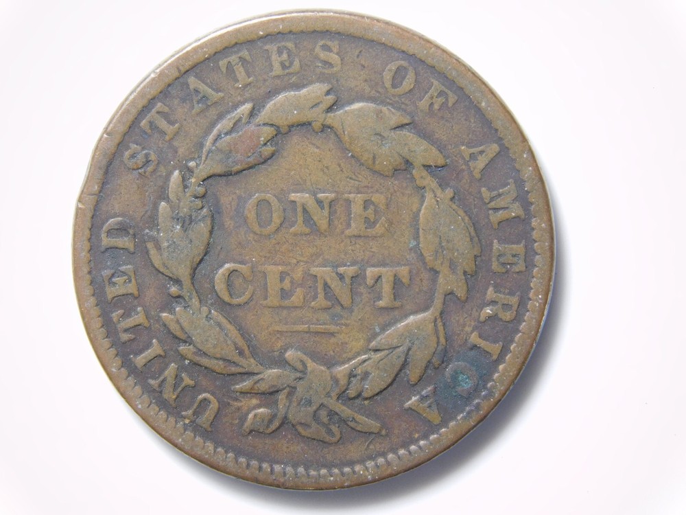 OLD US COIN 1837 CORONET HEAD SMALL LETTERS LARGE CENT