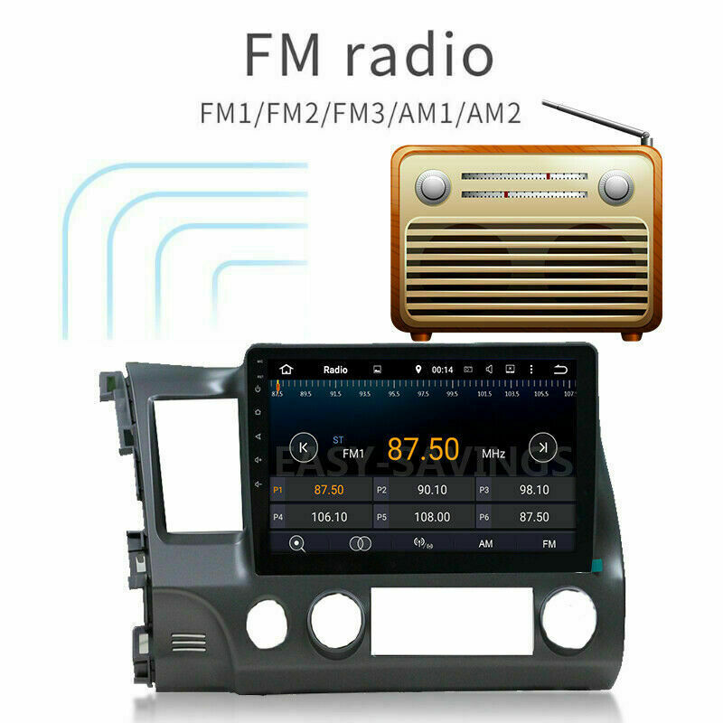 10.1" Android 13.0 Car GPS Stereo Radio Carplay for Honda CIVIC 2006-2011 w/CAM