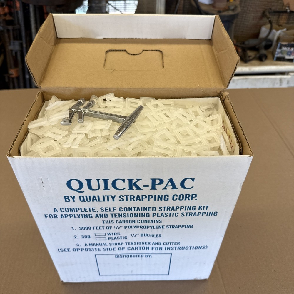 Never Used Quick-Pac Self Contained Strapping Kit ~ 1/2 White Plastic Strapping
