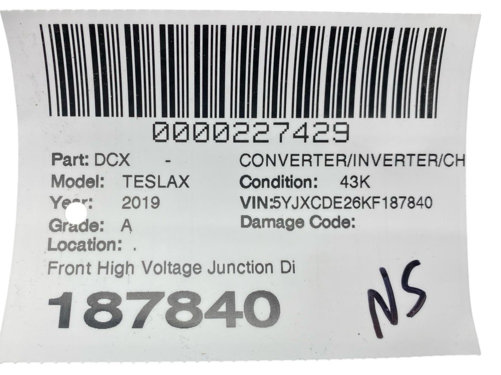 2016-2020 Tesla Model X OEM Front High Voltage Junction Distribution Box Unit