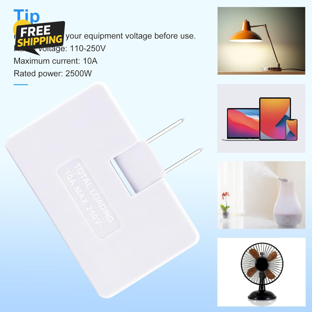 3 Pack AC Flat Wall Outlet Extender Flat Plug Adapter Outlet, Fold-Able