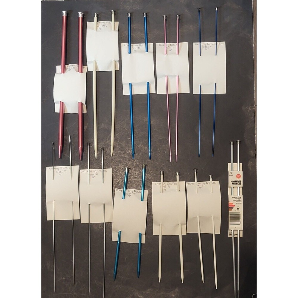 KNITTING NEEDLE LOT 11 Sets Assorted Sizes and Brands Some Duplicates YK