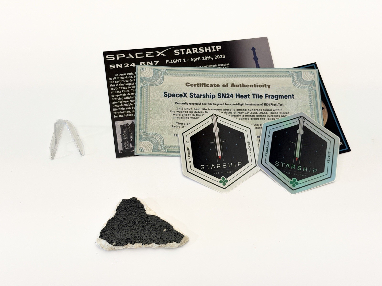 SpaceX Starship Tile Fragment Section Historic Flight 1 Flown Relic! - Sm