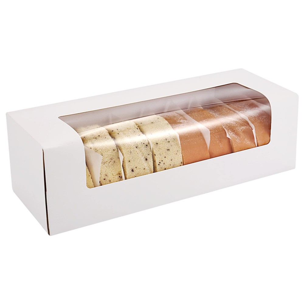 12 x 4 x 3.5 Roll Cake Boxes Loaf Cookie White Bakery Boxes