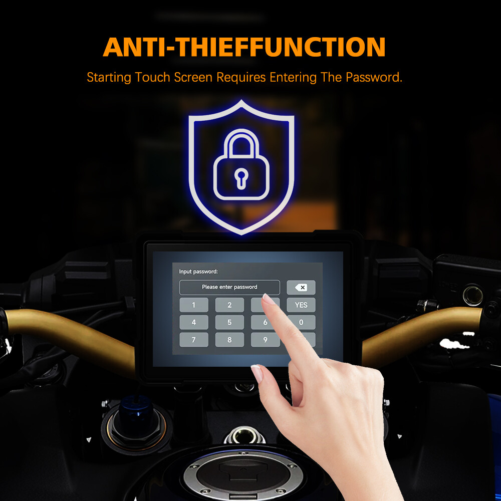 5Inch Linux System Motorcycle Navigator Buildin Carplay&Android Auto WaterProof