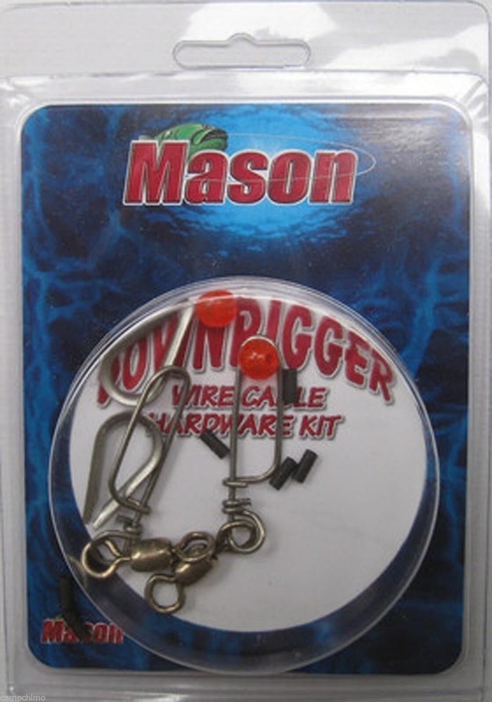MASON DOWNRIGGER WIRE CABLE HARDWARE KIT 2 BEADS, SNAPS, THIMBLES, 6 CONNECTORS