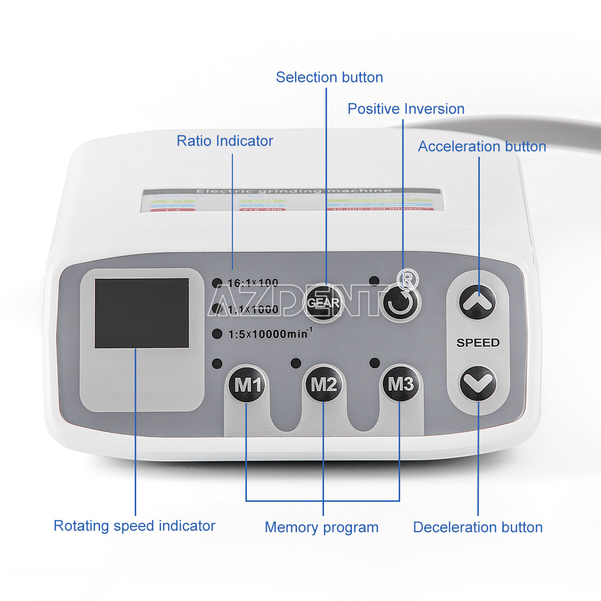 AZDENT Dental Electric LED Brushless Micro Motor/1:1/1:5 Increasing Handpiece
