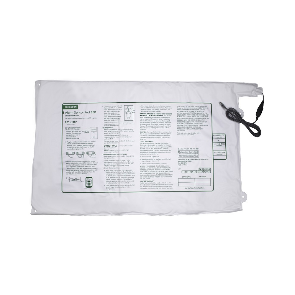McKesson Bed Sensor Pad 20 x 30" 1 Each 162-1135
