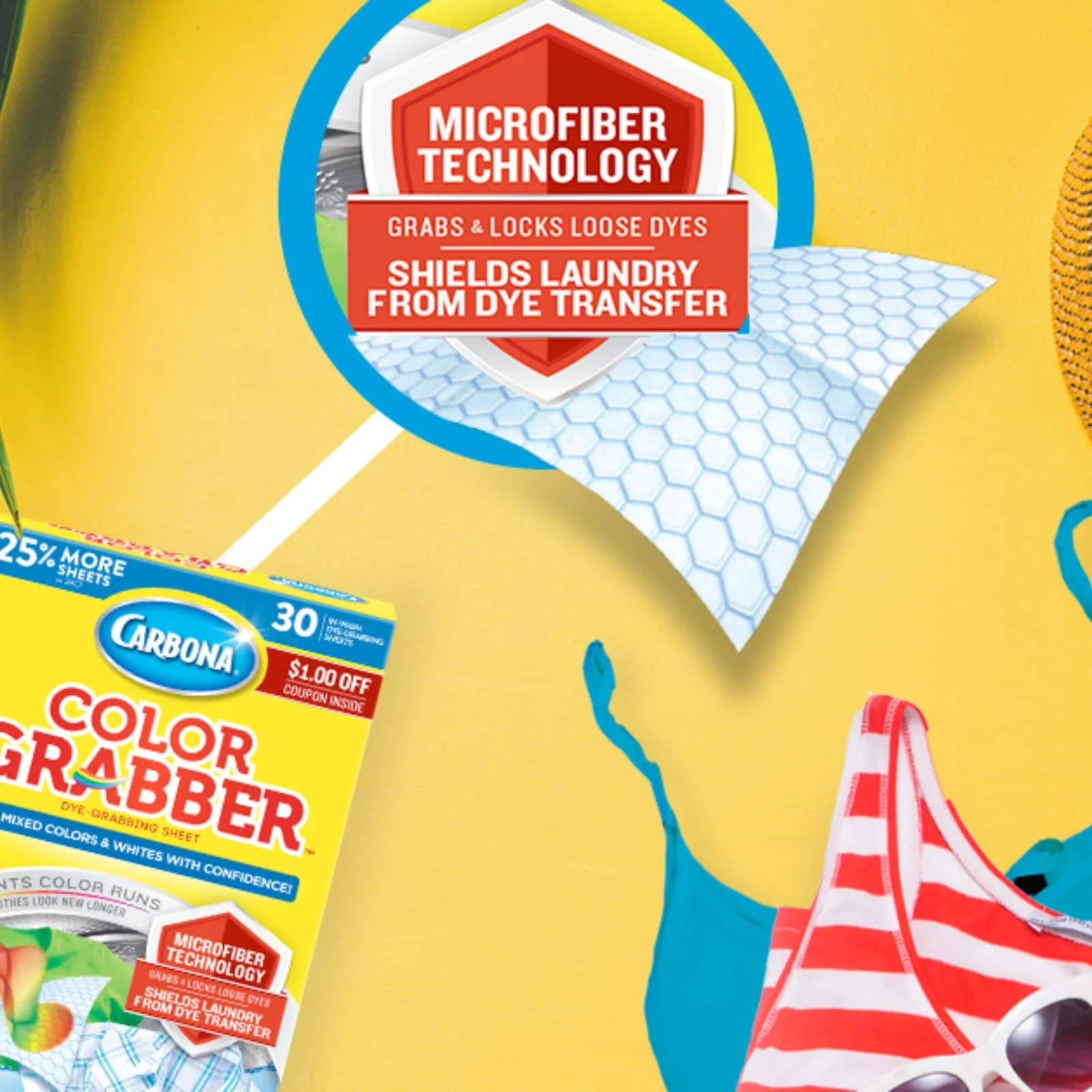 Carbona Color Grabber | In-Wash Dye Grabbing Sheets | 30 Count Per Box, 3 Pack