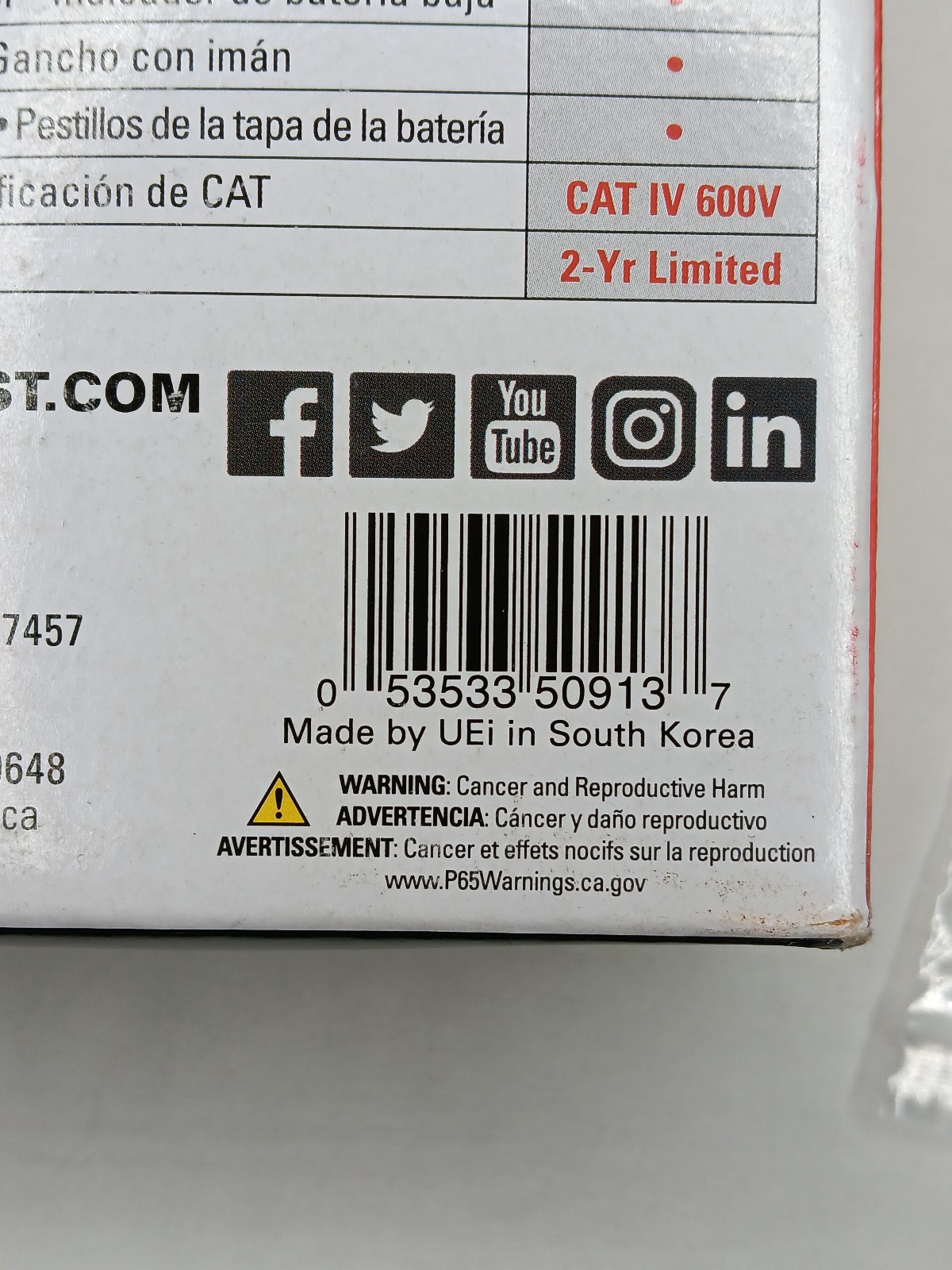 UEi DL599 Wireless TRMS Clamp Meter with Motor Testing