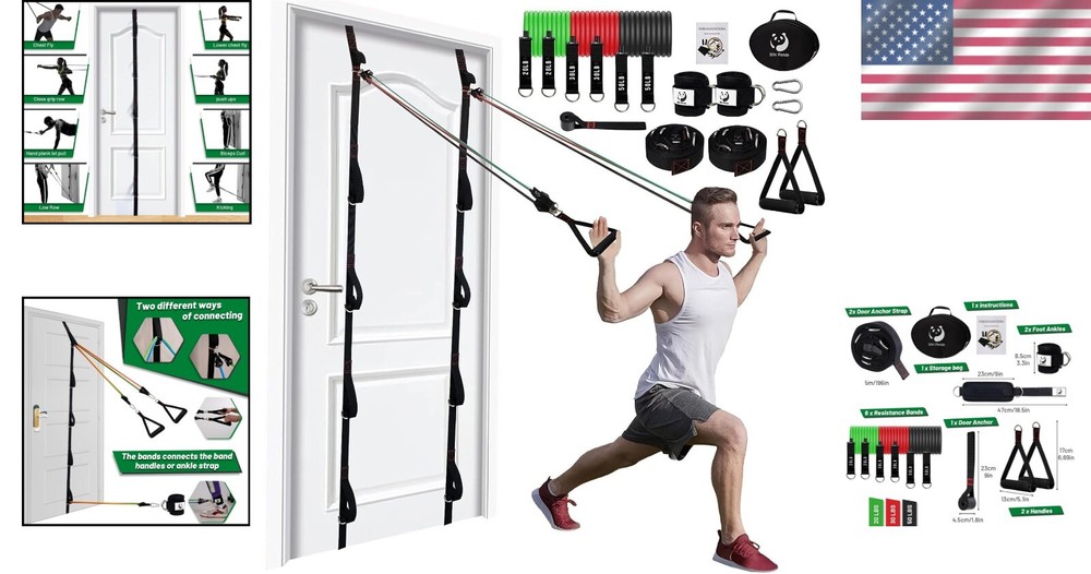 Premium Door Anchor Strap with 5 Adjustable Points - Strength Training & Rehab