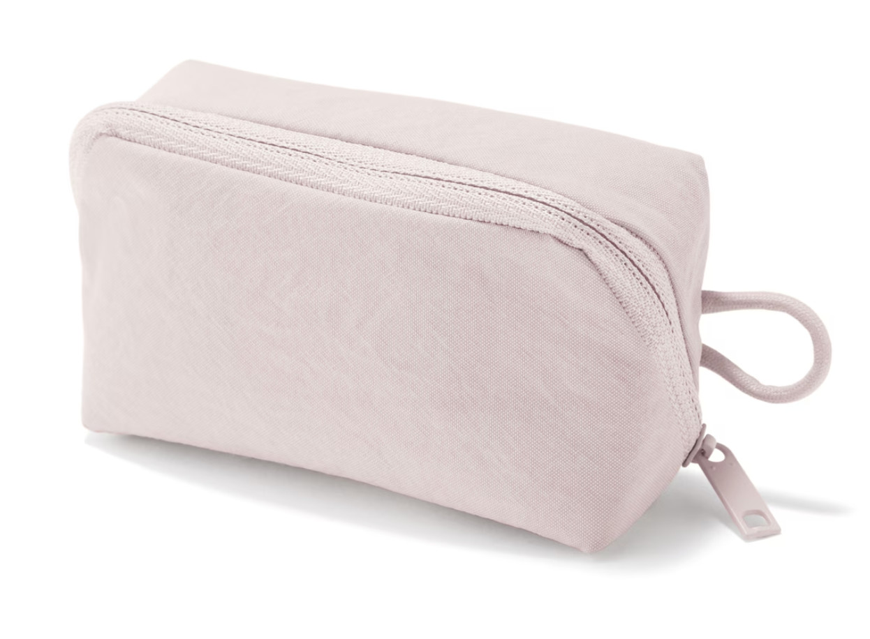 New Muji Wrinkle nylon wide opening pouch 11 x 6 x 3.5 cm