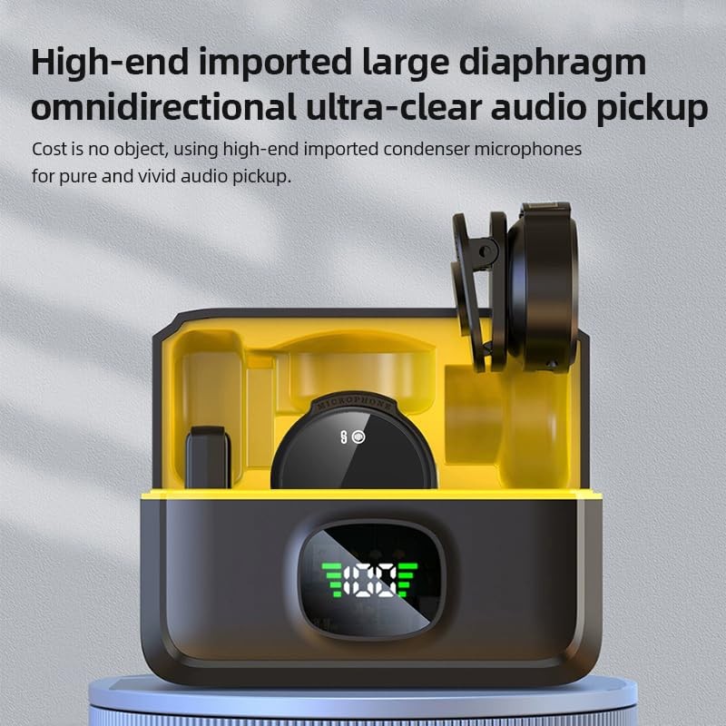 Magnetic Wireless Lavalier Mic for Android, iPhone(2 TX+1 RX+Charging Case), ...