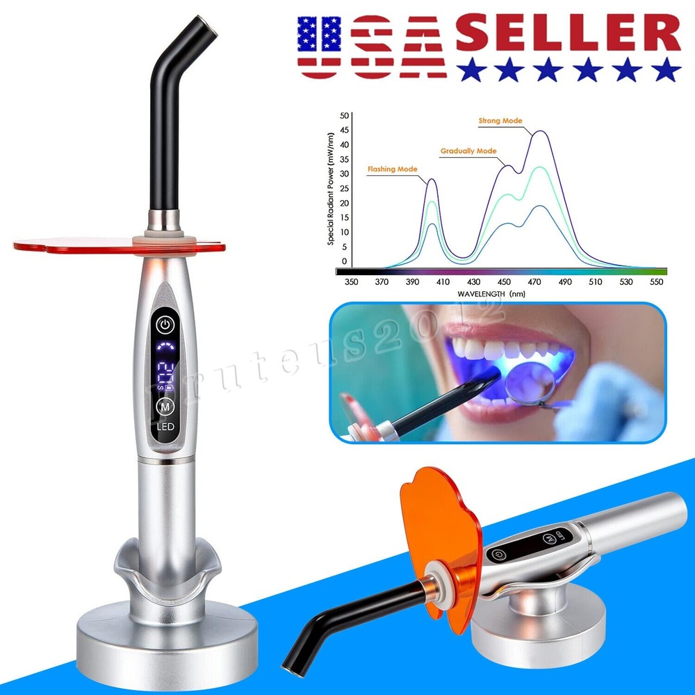 Professional Dental LED Curing Light Lamp Wireless Cordless 2000MW Optional